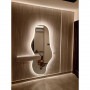 Настенное зеркало в полный рост с задней фоновой подсветкой под тумбу, консоль, полку Лайн 002 в интернет-магазине «Зеркала с подсветкой» фото